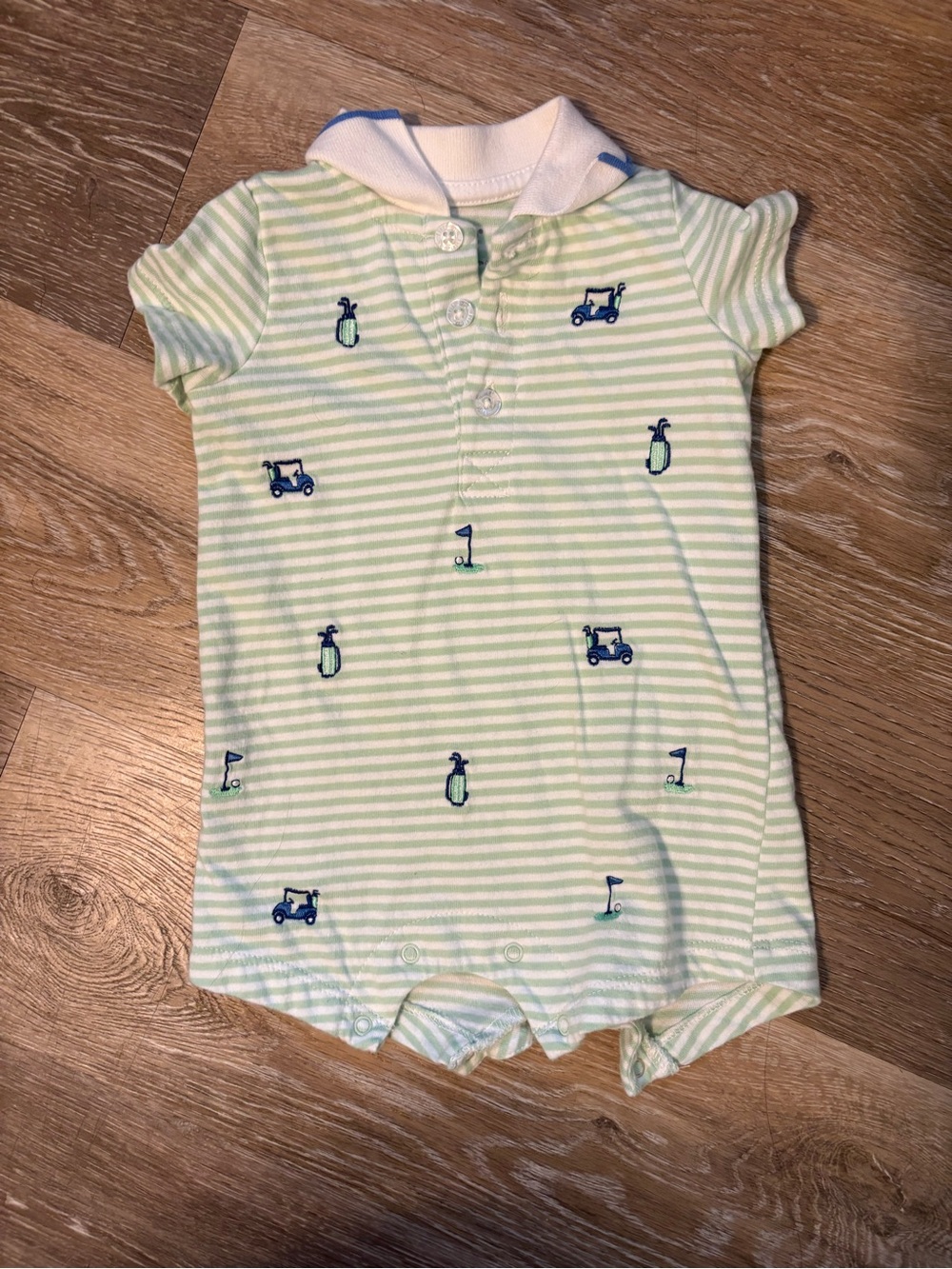 Little Me Striped Golf-Print Infant Romper - Picture 1 of 2